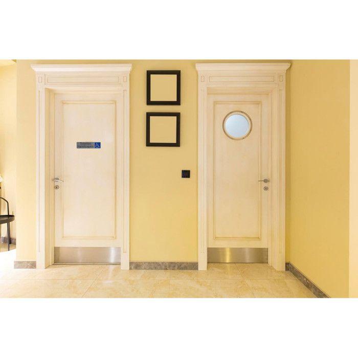 Plaque Adhésive - EXACOMPTA - Toilettes Handicapés - Imitation Alu - 16,5x4,4cm - Signalétique