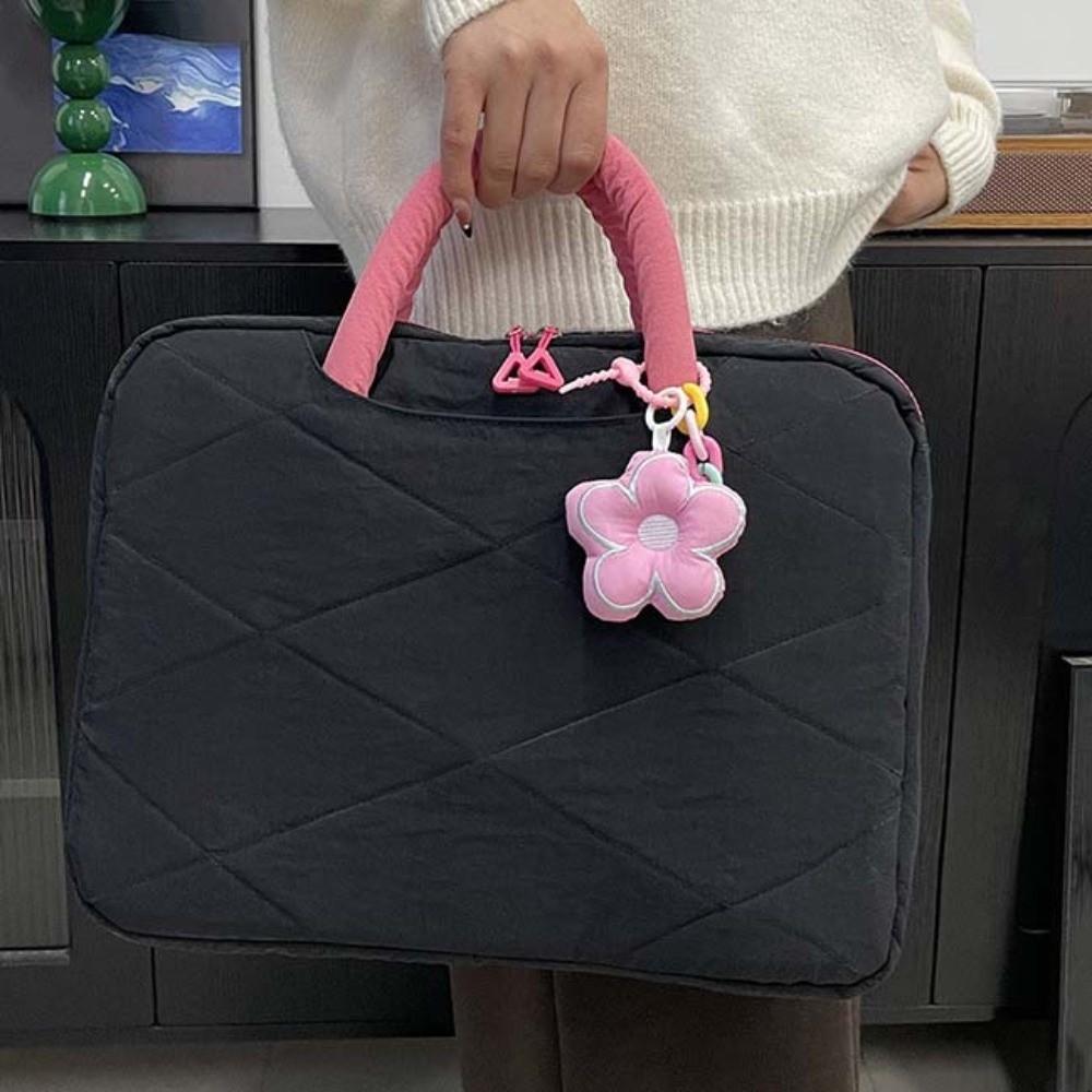 Handle Style Computer Handbag With Flower Pendant Laptop Bags Laptop Case Laptop Sleeve  Office