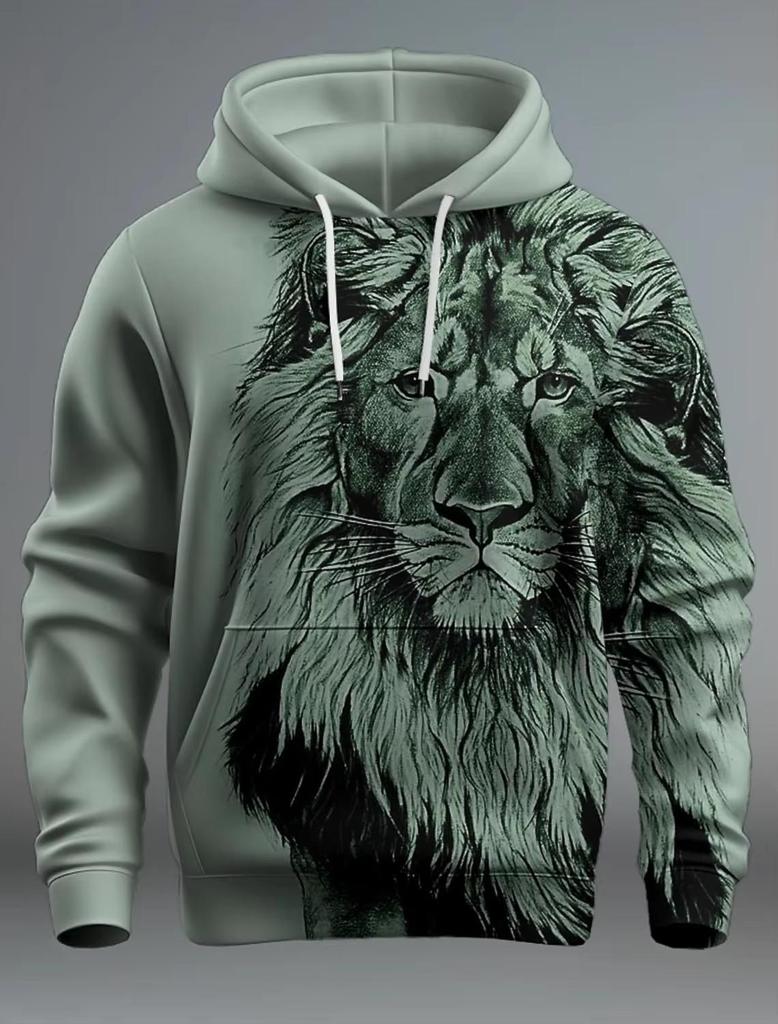 2025 Trendy 3D Animal Print Casual Hoodie - European & American Street Style