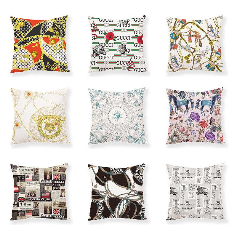 Retro Animal Chain Mixed Elements Digital Printing Pillow Case Car Waist Pillow