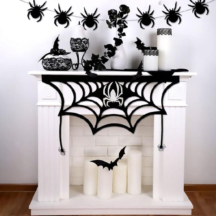 Halloween Party Decoration Hanging Banners Fireplaces Spiderweb Cover For Various Occasion