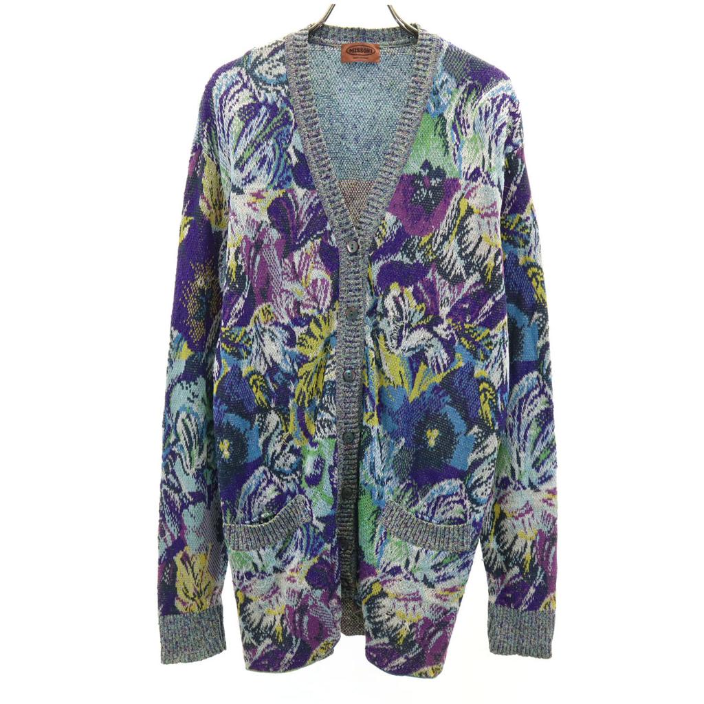 Missoni Long Sleeve V Neck Cardigan 44 Purple Women Used