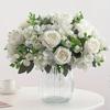Yousheng Fake Roses Artificial Flower Bouquet Realistic Mixed Roses Peonies Dahlias with Stem for DIY Wedding Bridal Bouquet Baby Shower Home Table
