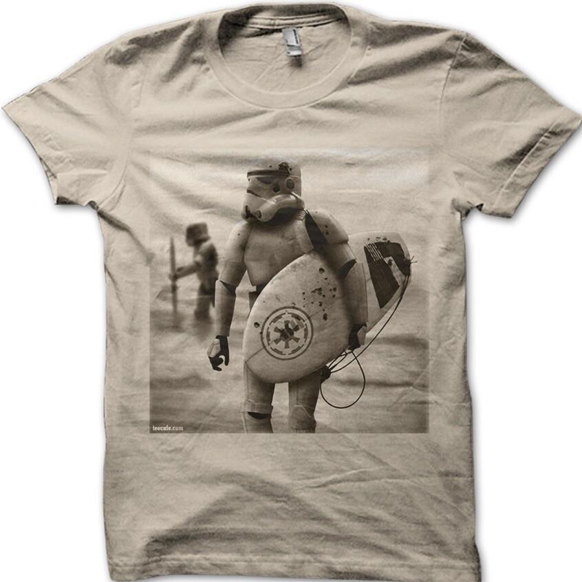 Storm trooper Surfing Star Wars EMPIRE funny printed t-shirt 9774 S разноцветный