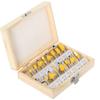 15pcs 8mm 6.35mm Shank Router Bit Set Trimming Straight Milling Cutter for Wood Bits Tungsten Carbide Cutting Woodworking