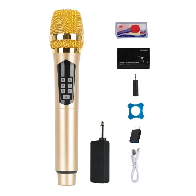 

Universal Wireless Microphone Collection With Portable connection For Outdoor incidents And Recording золотий