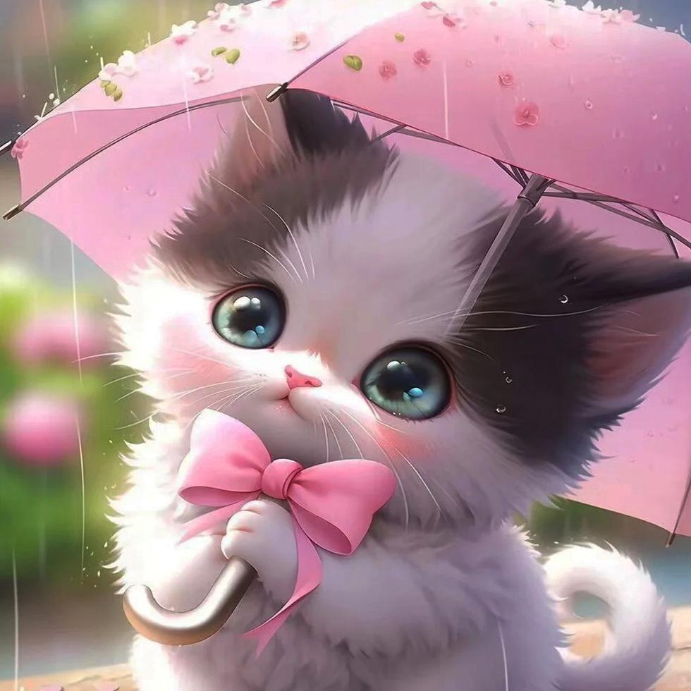 New Arrivals Diamond Painting Animal Cat 5d Diy Full Drill Mosaic Umbrella Art Gift Home Decoration Craft Kit