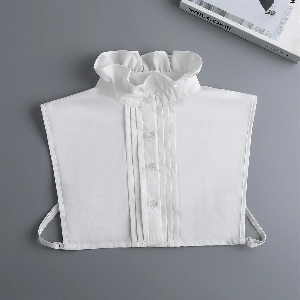Woman Blouse Tops Ruffle Lace False Collar Sweater Shirt Decorative Fake Collar Detachable Stand Collar Clothes Accessories