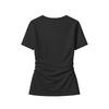 2026 New Women's Short-Sleeve Stretch V-Neck Slim Fit Casual Solid Color T-Shirt