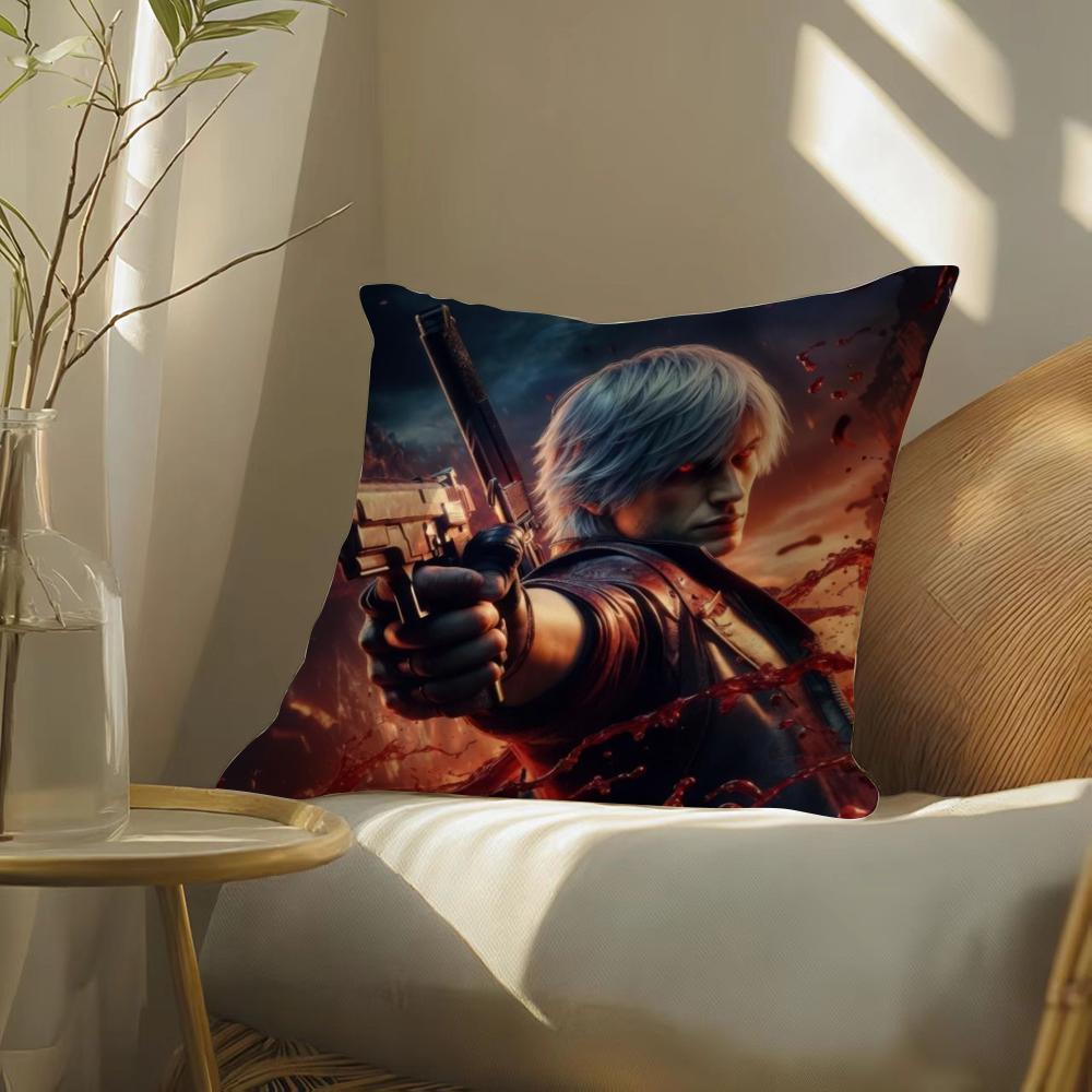 Devil May Cry Pillow Case Pattern Printed Pillowcase for Living Room Sofa Cushion Cover Bedroom Decor