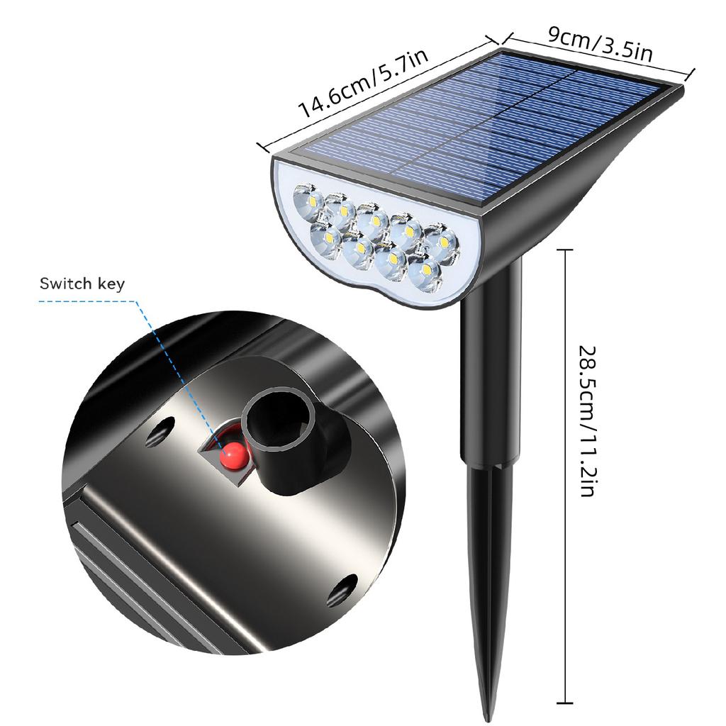 Solar powered tree light, outdoor dual-use spotlight, landscape courtyard lawn light, super bright waterproof garden villa ligh
