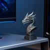 3D Printed Ancient Dragon Bust Sculpture, Realistic Scales & Spikes, One-piece Molding Decor with Multiple Colors, Compact Ornament for Living Room