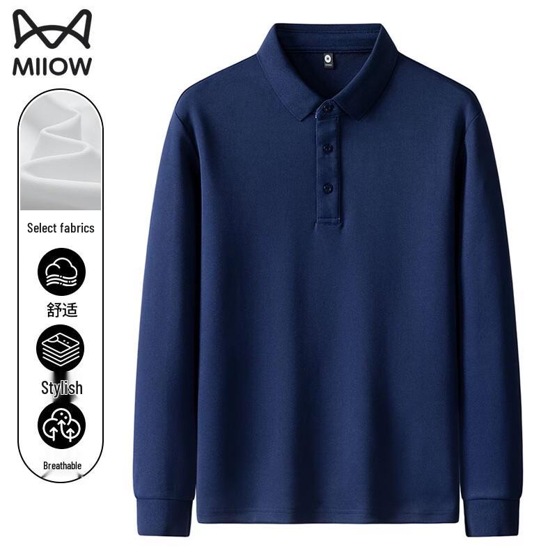 MiiOW Men s Premium Long Sleeve Polo Shirt 5XL