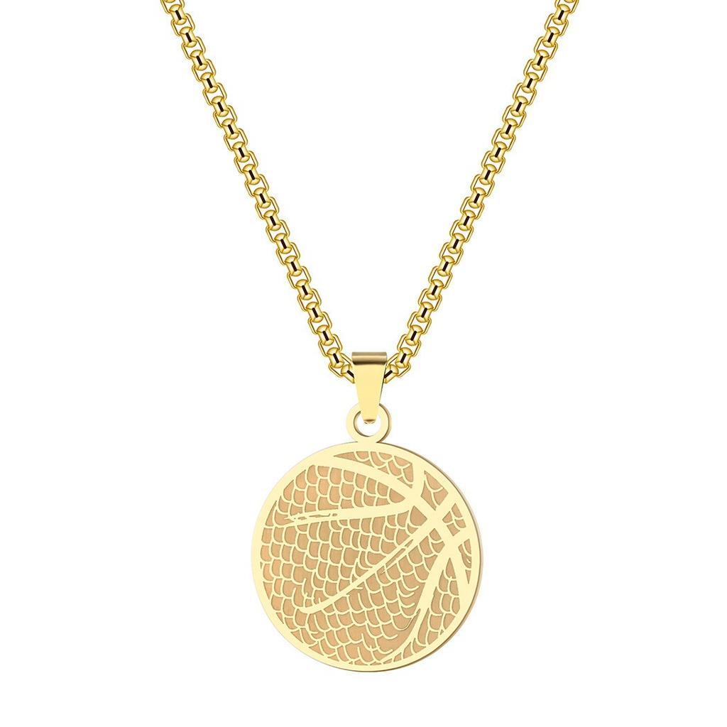 Simple Sunshine Is A Stylish Sports Men's Necklace Basketball Personality Simple Popular Couple Party Holiday Gift Pendant