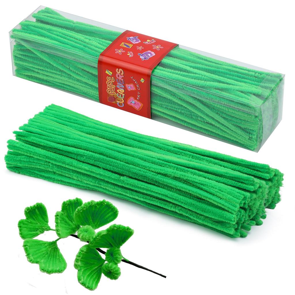 Fenrry 200PCS Colorful Pipe Cleaners Chenille Stems DIY Arts and Crafts with Adhesive Eyes and Storage Box Christmas Decoration