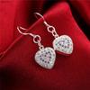 Street All-match 925 Sterling Silver Romantic Heart Crystal Earrings Bracelets Jewelry Sets for Women Fashion Party Wedding Gift