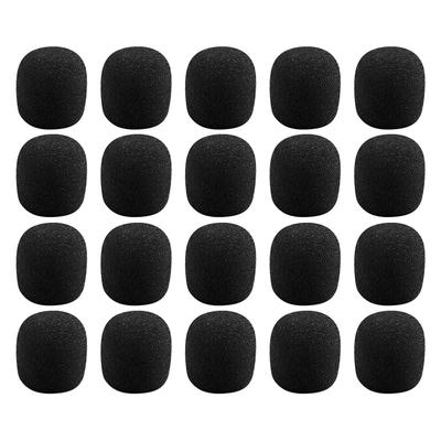 Microphone Cover 40PCS Microphone Sponge Lapel Microphone Sponge Windshield Microphone Headset Thick Washable Inner Diameter 40pcs Black Diameter