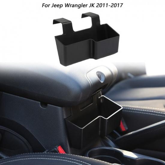 Black Front Center Console Armrest Storage Box Tray For Jeep Wrangler JK 2011-17
