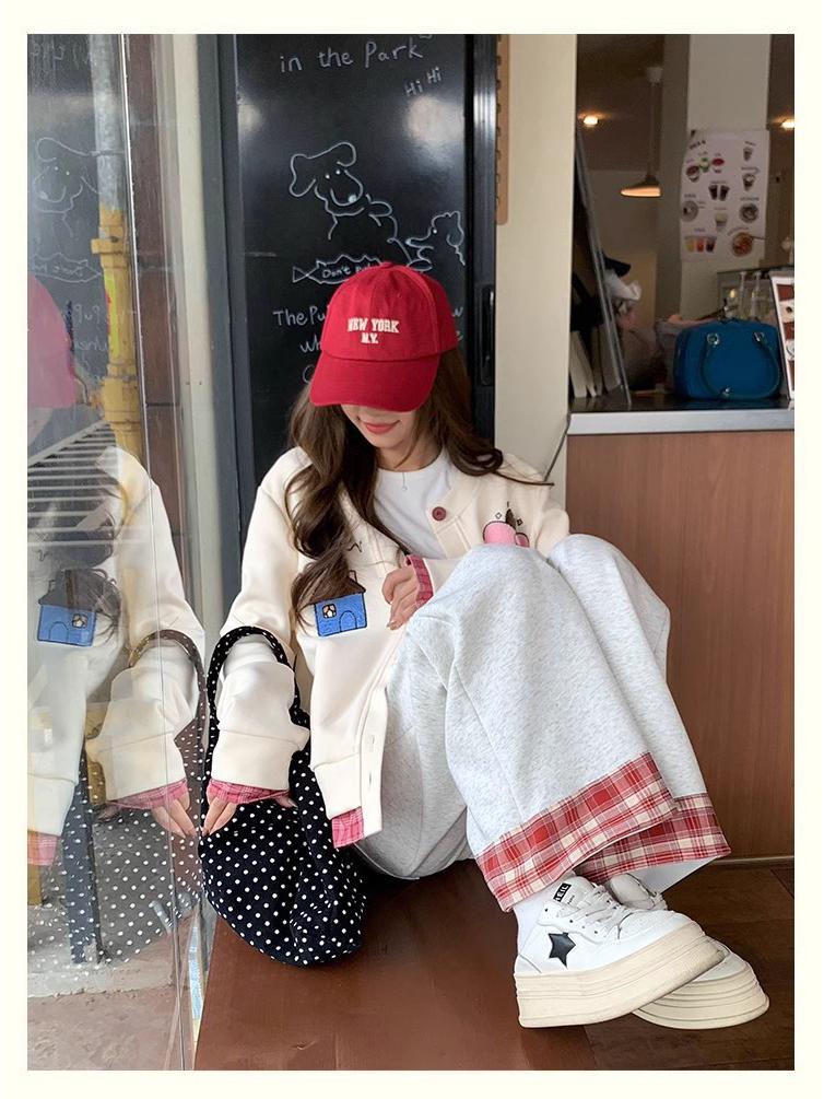 Damen Graue High-Waist Sweatpants mit Spitze und weitem Bein - Kollektion Frühjahr 2025