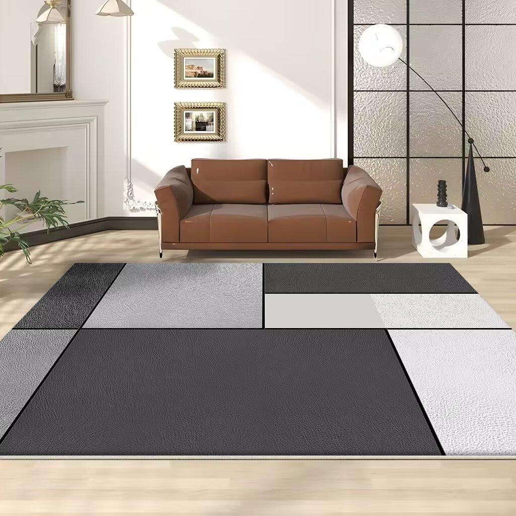 Nordic Geometric Carpets for Living Room Soft Flannel Sofa Side Rugs Large Area Decoration Home Floor Mats Brown Bedroom Carpet