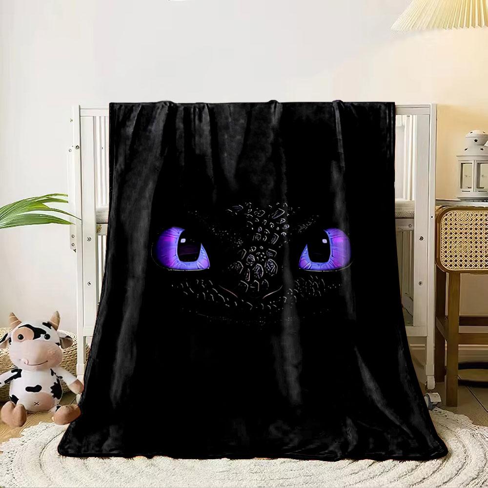 Glowing purple reptilian-like eyes and textured scales on a dark background. for all seasons blanket lunch break throw gift 80cm x 120cm