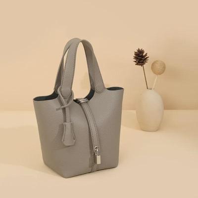 2024 Women's Lychee Pattern Bucket Bag - Versatile, Fashionable Shoulder & Messenger Bag for Moms and Commuters