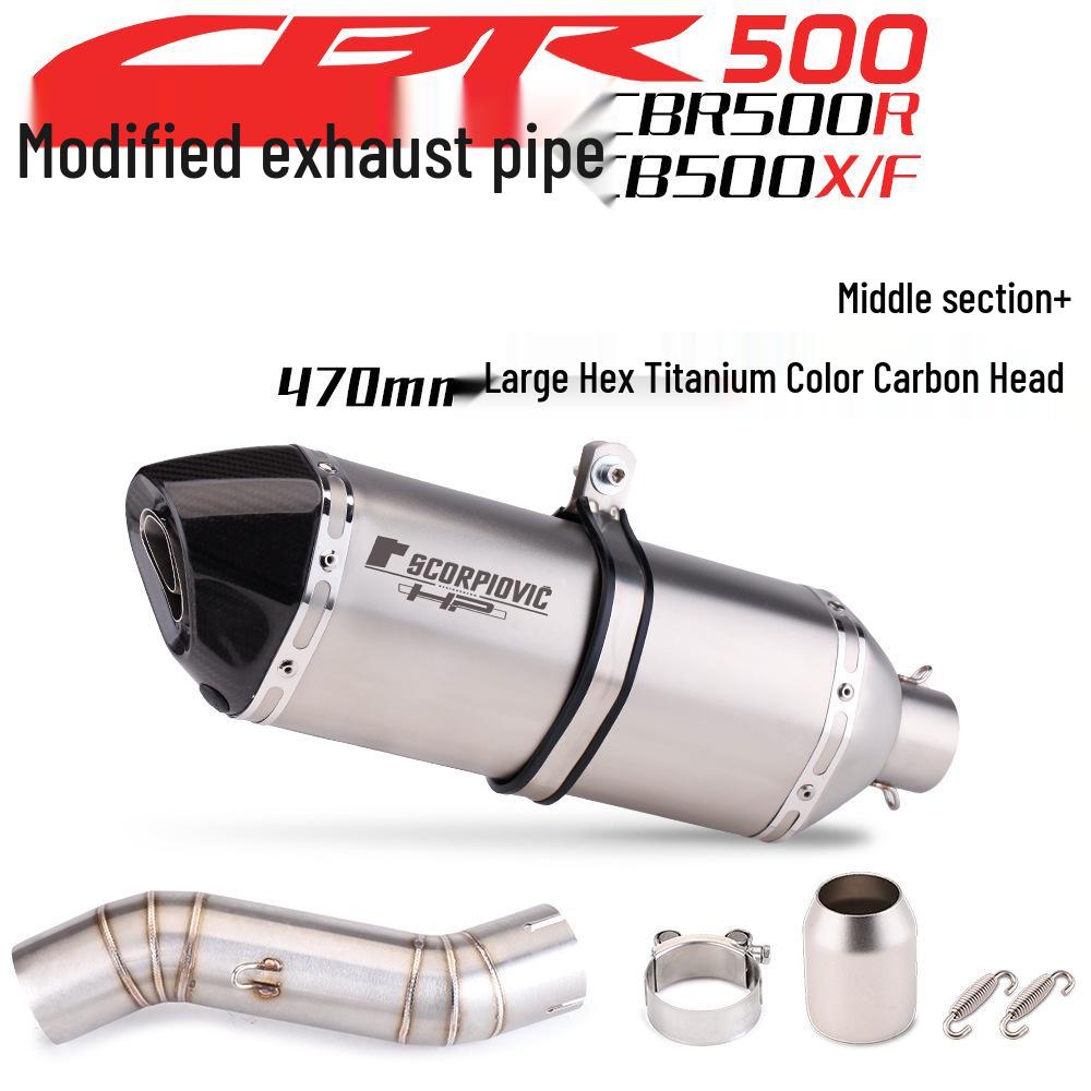 CBR500/CB500F Stainless Steel Mid-Section Exhaust Pipe: Easy Installation, Non-Destructive Mod.