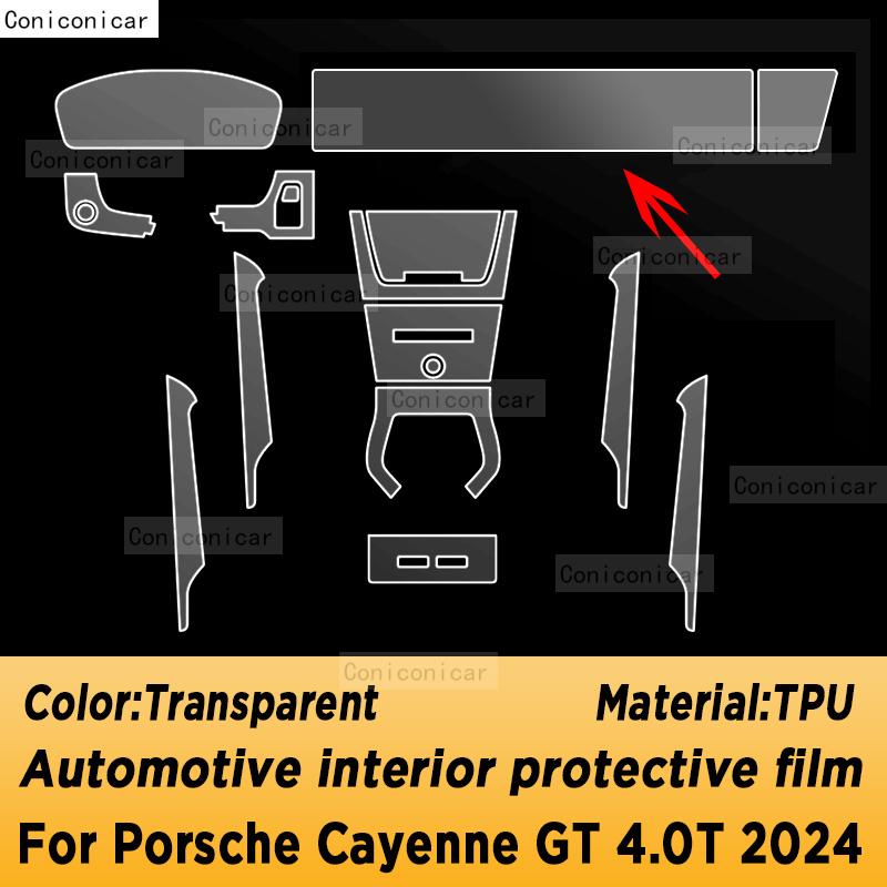 Per Porsche Cayenne 2024 Pannello Navigazione Schermo Interno Automobilistico Pellicola Protettiva in TPU Copertura Adesivo Antigraffio