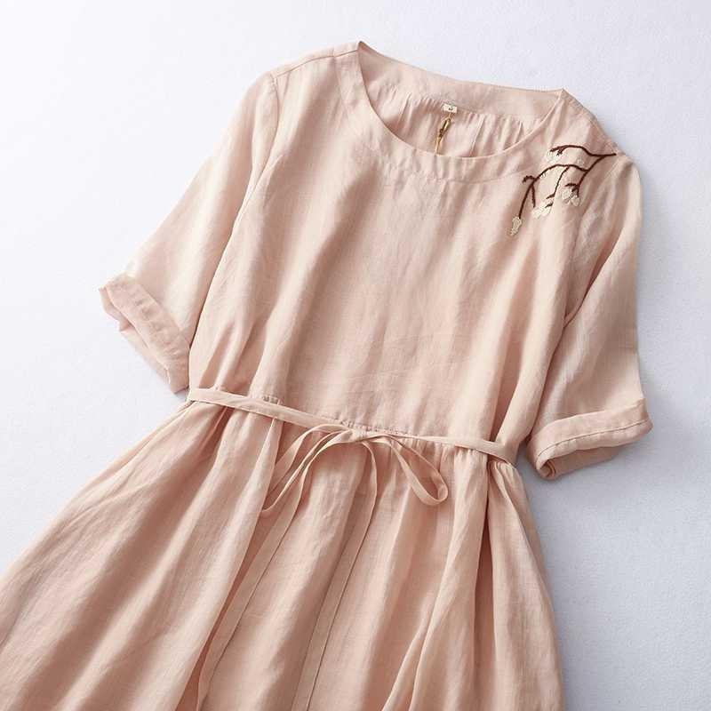 Spring and Summer Mid-length Long-sleeved Dress with A Waistline Design