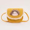 Simple Solid Color Shoulder Crossbody Bag With Lace And Doll Decor For Kindergarten Daily Use