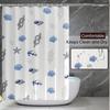 The white ocean shell shower curtain lining is made of high quality PEVA, no need to punch holes, cute and lightweight