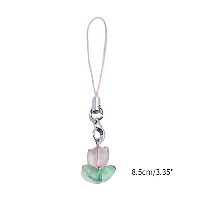 Simple Small Flower Hanging Pendant Sweet Phone Strap Y2K Bag Decoration Portable Hanging Lanyard Gift for Girls Women