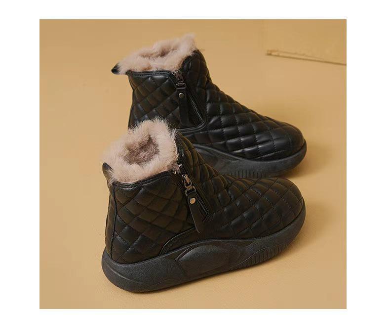 Women's High-Top Velvet Cotton Winter Boots - Warm, Thick-Soled, Non-Slip, Soft-Surfaced, Casual Snow Shoes