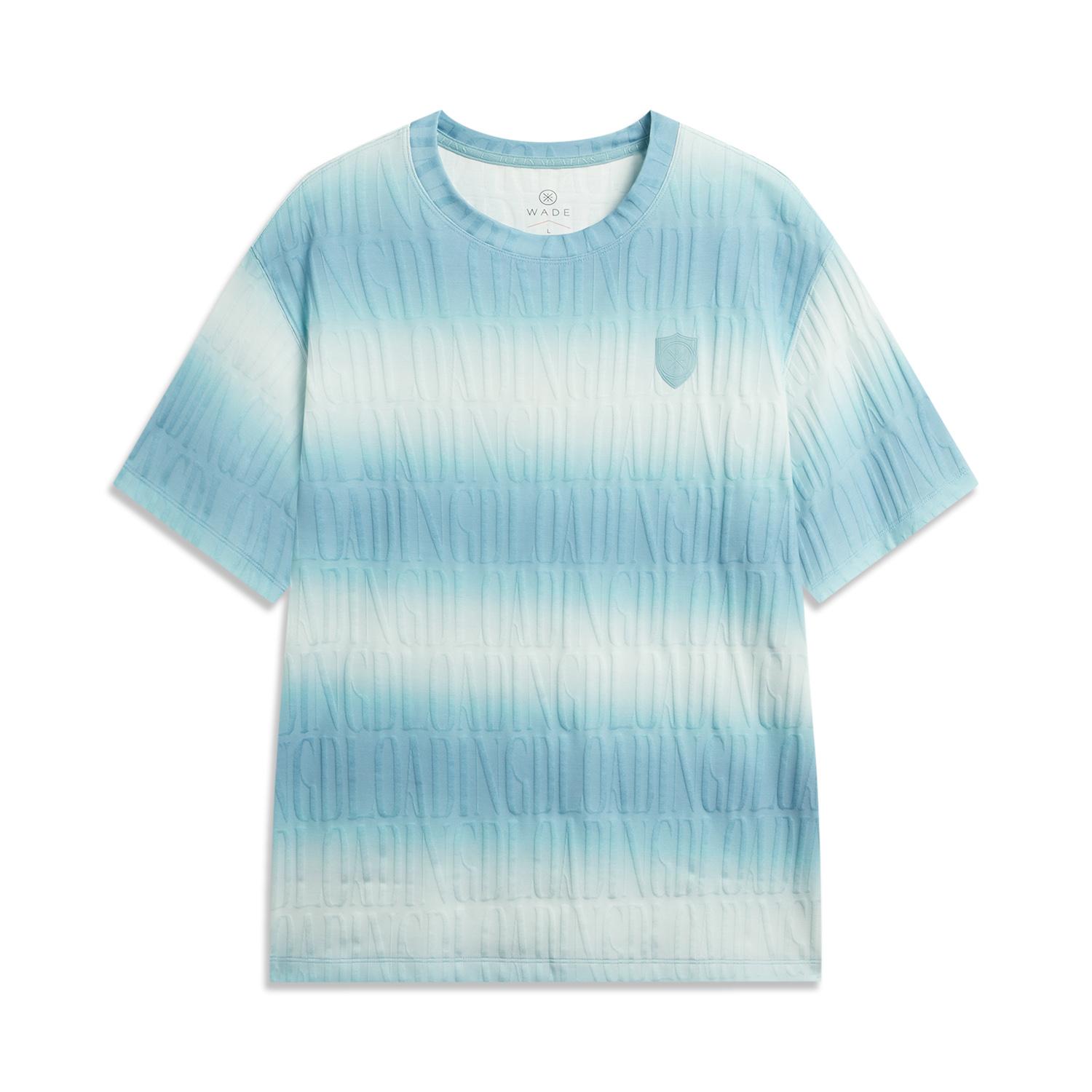 Li Ning Серия Уэйда Градиент Круглый Вырез Мягкая Простая Универсальная Свободная Футболка с Коротким Рукавом Мужские Топы AHSW131-1 S