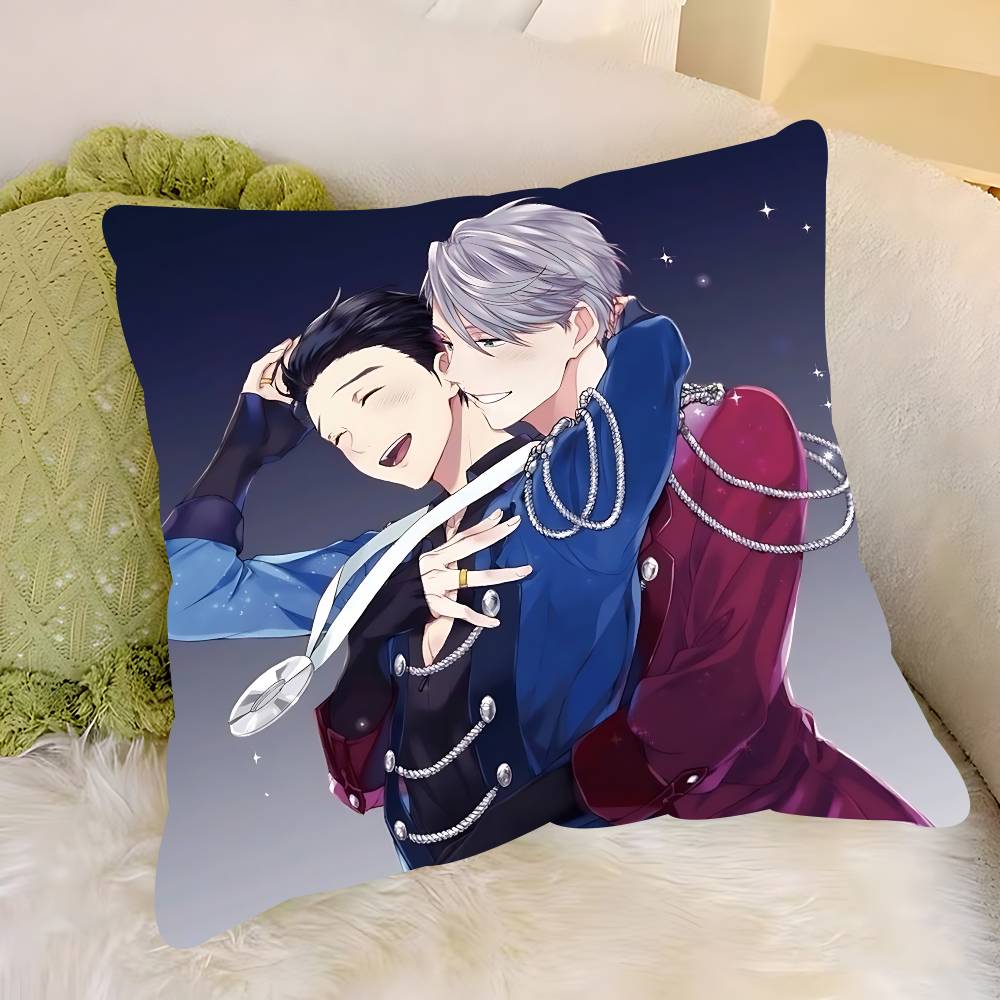 Anime Y-Yuri On Ice Pillow Case Removable Washable Cushion Cover – All-Season Soft Linen