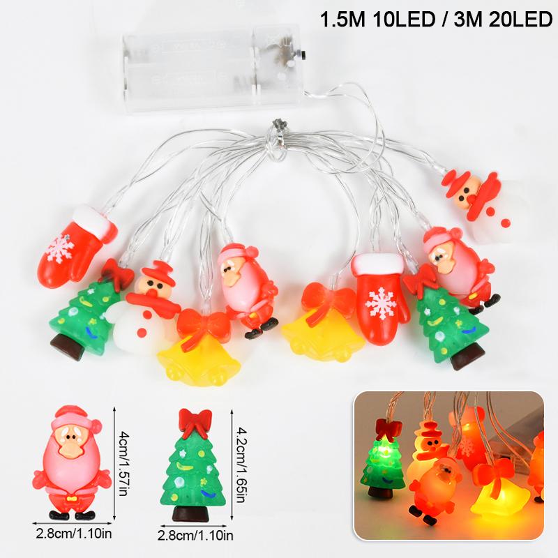 Christmas LED Light String Santa Claus Snowman Xmas Tree Hanging Ornaments Navidad Decoration For Home New Year Gift