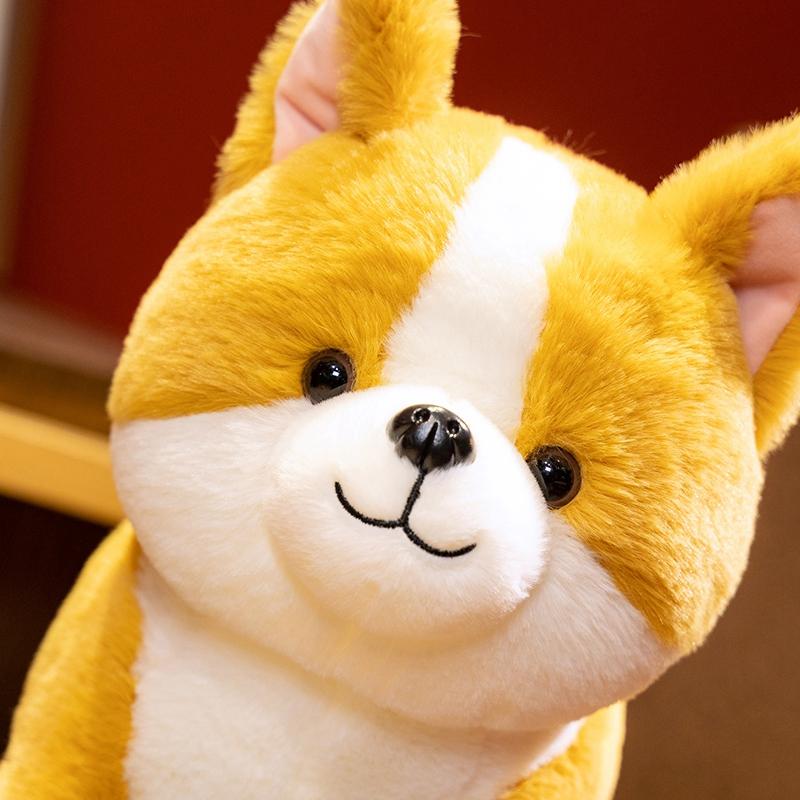Lifelike Corgi Dog Plush Toy Cute Simulation Stuffed Animal Puppy Inu Fluffy Baby Doll Gift for Children Birthday