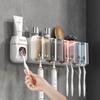 YOUQIN Toothbrush Holder, No Drilling Required, Toothbrush Cup, Mouthwash Cup, Toothpaste Rack, Wall-Mounted, Bathroom Electric Family Set
