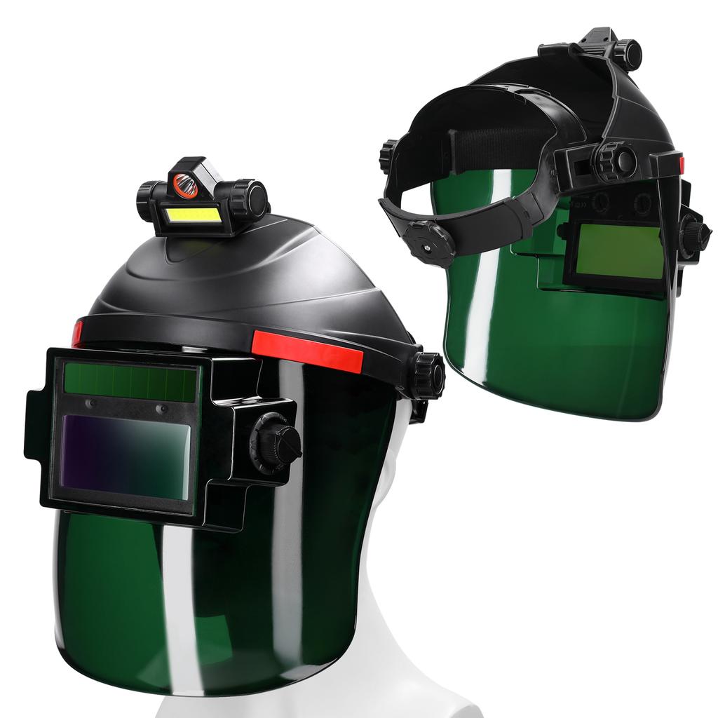 Automaticky zatemňující svařovací maska Velká maska Odolná vůči vysokým teplotám 130℃ Automatické zatemňování pro svařování, broušení, řezání