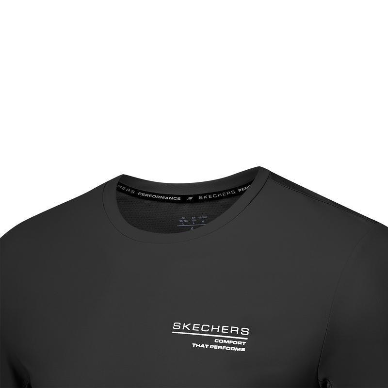 Skechers Godri Comfortable Versatile Simple Fashion Short Sleeve T-Shirt Men tops Carbon-Black P225M096-0018
