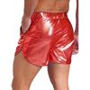 Herren Metallic Hot Pants Slim Fit Booty Shorts Seitentaschen für Yoga Nachtclub Events