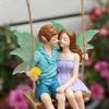 Luminous couple swing flower fairy, hanging, decorative craft, resin material, fluorescent wing fairy