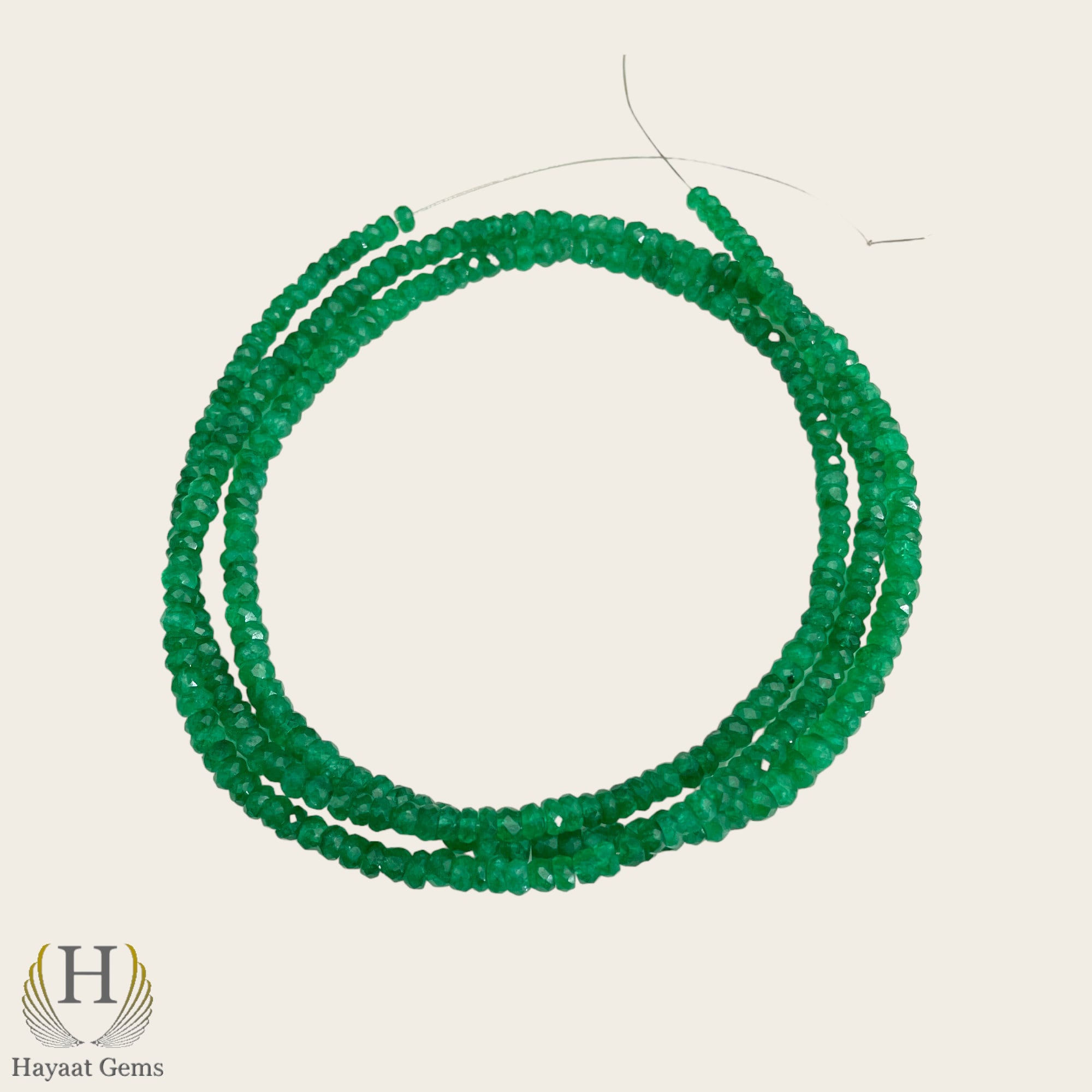 Natural Emerald Faceted Beads: Green Gemstone Jewelry Making (3-5mm) 22 Inch