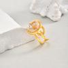 Chic Round Resin Opening Ring for Women,Gold Plated Stainless Steel Rings,Marine Style Set Jewelry Gifts