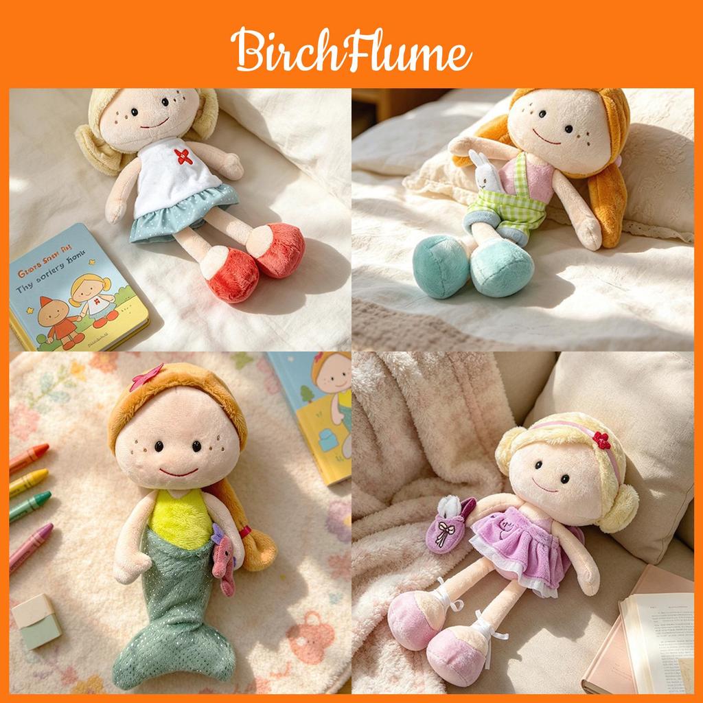Plush Girl Doll With Dress For Kids Soft Toy Gift For Children