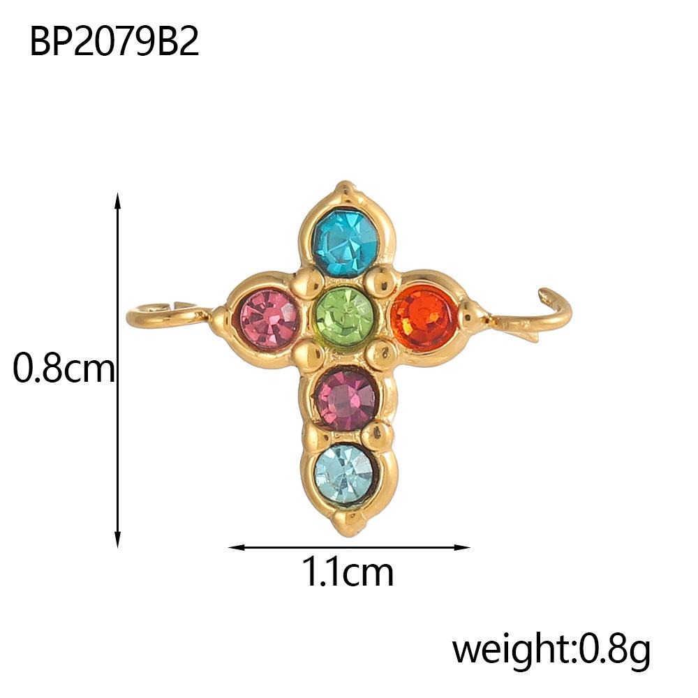CARLIDANA Shiny Stainless Steel Star Pendant Moon Cross Colorful Rhinestone Charms Making Women DIY Necklace Bracelet Earrings