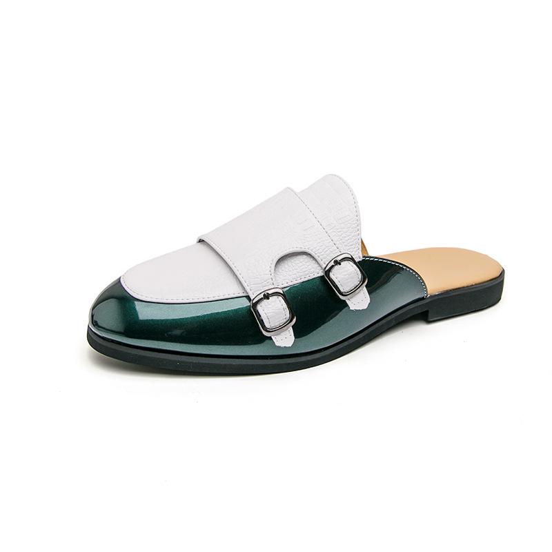 Men s Plus Size British Style Slip-On Leather Sandals 39