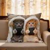 Realistyczna poszewka na poduszkę z kotem 18x18 cali Wzór kota Poszewka na poduszkę dekoracyjną Urocza poszewka na poduszkę z kotkiem do dekoracji domu Kanapy Sofy Salonu Sypialni