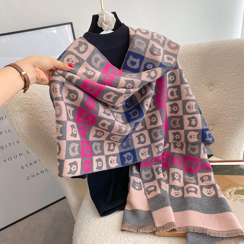 Women s Winter Cat Head Imitation Cashmere Scarf
