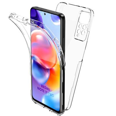 Doppelte 360° Full Cover Silikonhülle für Xiaomi Redmi Note 11 11S 10 10S 9 9S 10C 9T 9A 9C Poco X4 X3 NFC M4 M3 Pro Clear Hybrid Soft Hard Cover Shell
